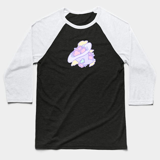 Floral Witches Hat - Pastel Witchcraft Series Baseball T-Shirt by Cosmic Queers